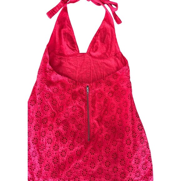 Free People Trevi Eyelet Mini Dress Red Size Medium - Picture 8 of 16